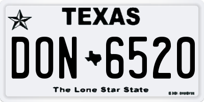 TX license plate DON6520