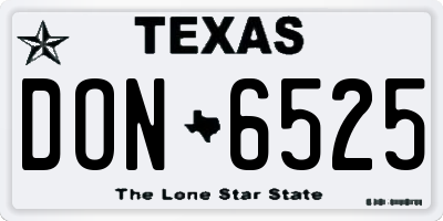 TX license plate DON6525