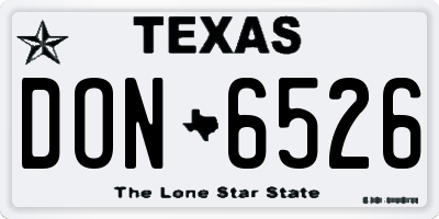 TX license plate DON6526