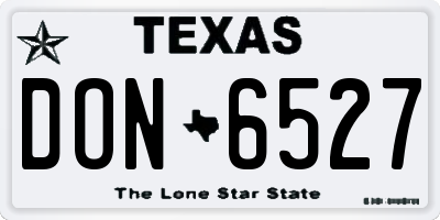 TX license plate DON6527