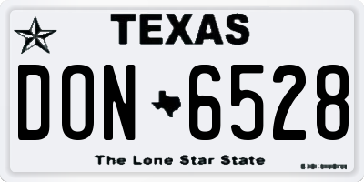 TX license plate DON6528