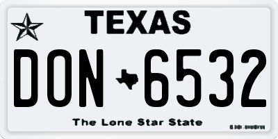 TX license plate DON6532
