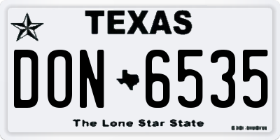 TX license plate DON6535