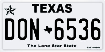 TX license plate DON6536