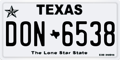 TX license plate DON6538