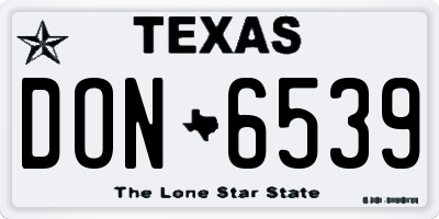 TX license plate DON6539