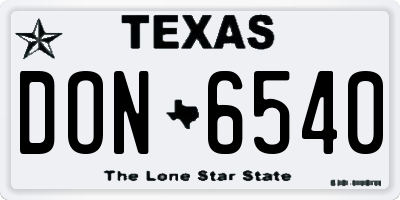 TX license plate DON6540