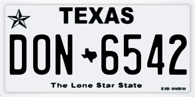 TX license plate DON6542