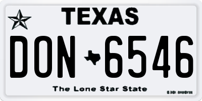 TX license plate DON6546