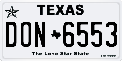 TX license plate DON6553
