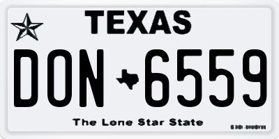TX license plate DON6559