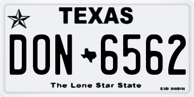 TX license plate DON6562