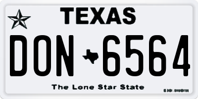 TX license plate DON6564