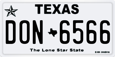 TX license plate DON6566