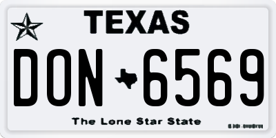TX license plate DON6569