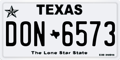TX license plate DON6573