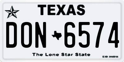 TX license plate DON6574
