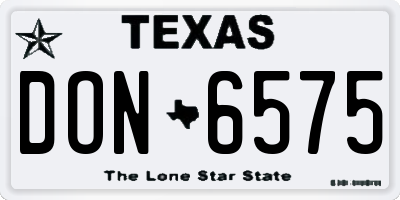 TX license plate DON6575