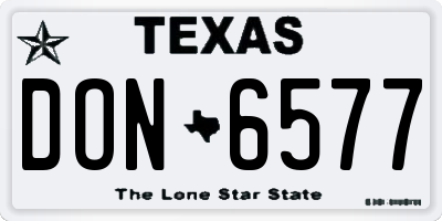 TX license plate DON6577