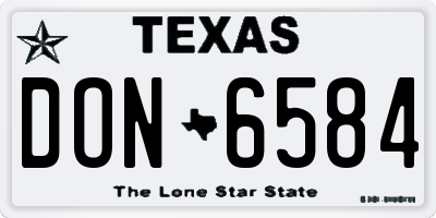 TX license plate DON6584