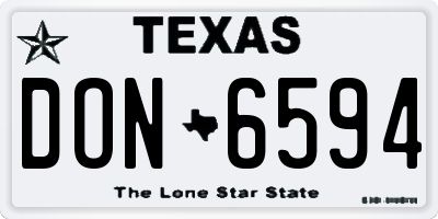 TX license plate DON6594