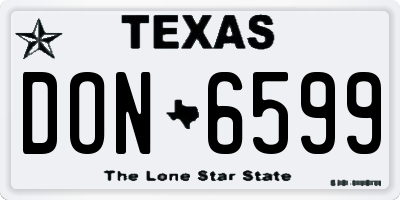 TX license plate DON6599