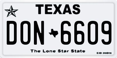 TX license plate DON6609