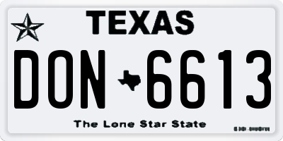 TX license plate DON6613