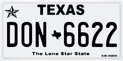 TX license plate DON6622