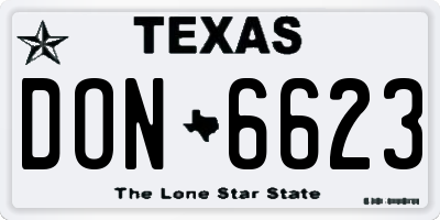 TX license plate DON6623