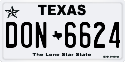 TX license plate DON6624