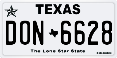 TX license plate DON6628