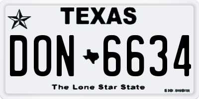 TX license plate DON6634