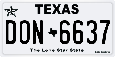 TX license plate DON6637