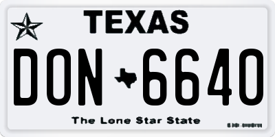TX license plate DON6640