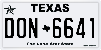 TX license plate DON6641
