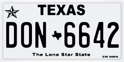 TX license plate DON6642