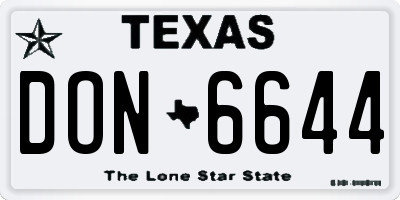 TX license plate DON6644