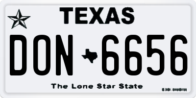 TX license plate DON6656