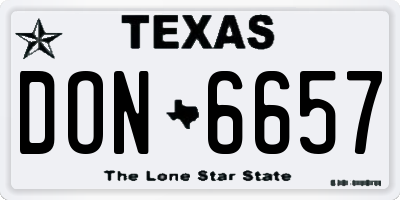 TX license plate DON6657