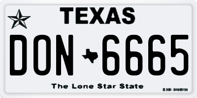 TX license plate DON6665