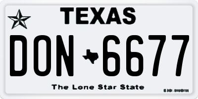 TX license plate DON6677