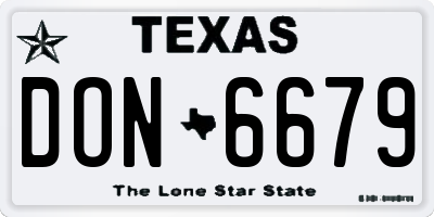 TX license plate DON6679