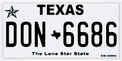 TX license plate DON6686