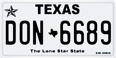 TX license plate DON6689
