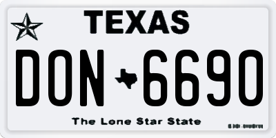 TX license plate DON6690
