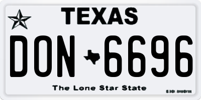 TX license plate DON6696