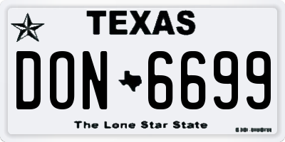TX license plate DON6699