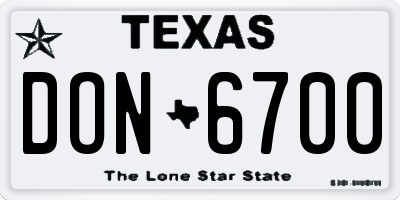 TX license plate DON6700