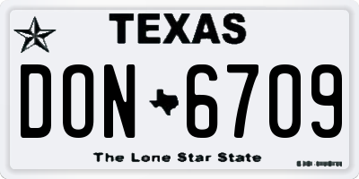 TX license plate DON6709